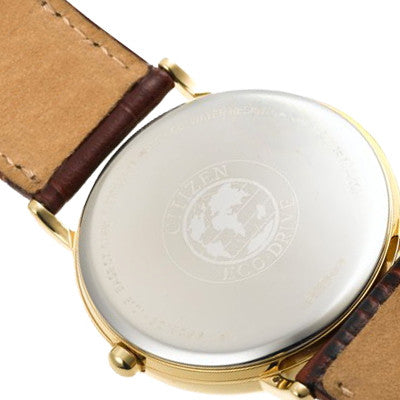 Citizen Men's Eco-Drive Gold-Tone Leather Watch #BM8242-08E